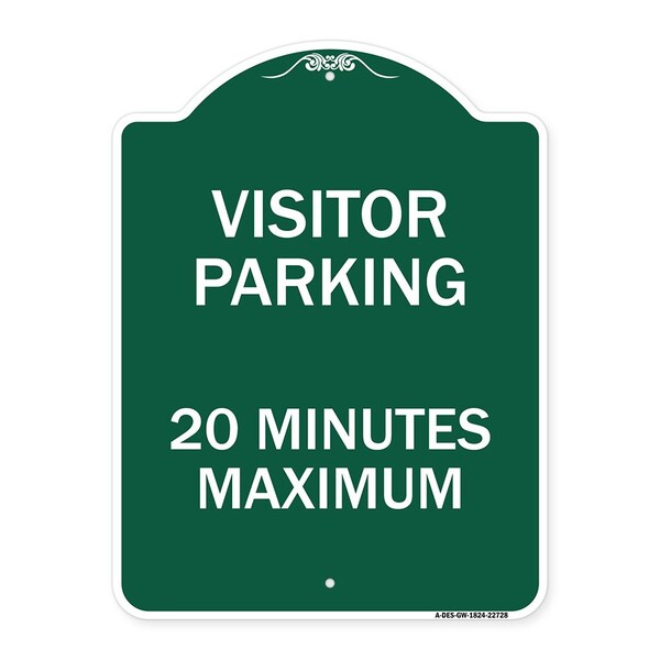 Visitor Parking Visitor Parking 20 Minutes Maximum, Green & White Architectural, A-DES-GW-1824-22728